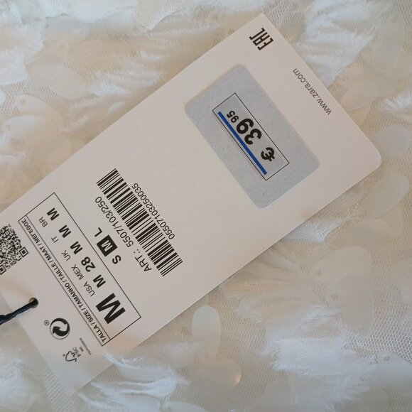 Zara White Sequence crop top - Picture 2 of 10